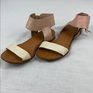 Dolce Vita White and Pink Slides Size 7.5